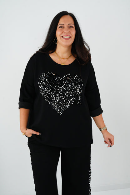 Sweatshirt in Schwarz (42-46)