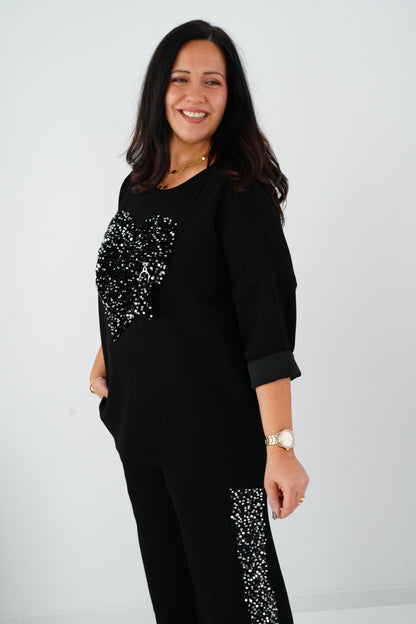 Sweatshirt in Schwarz (42-46)