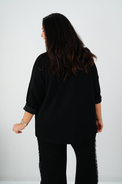 Sweatshirt in Schwarz (42-46)