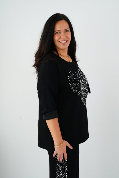 Sweatshirt in Schwarz (42-46)