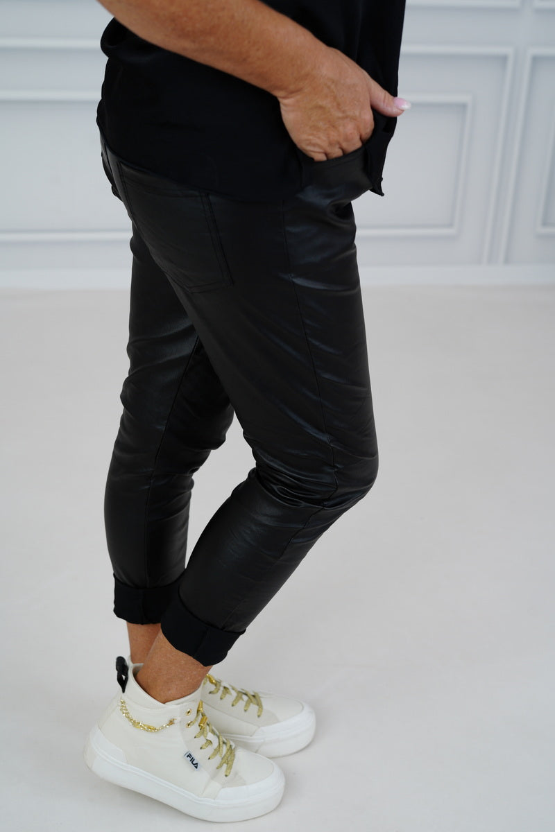 Kunstleder Joggpant "Missy" (38-42+)