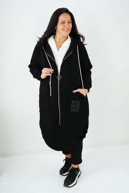 Sweat Mantel in Schwarz (40-44)