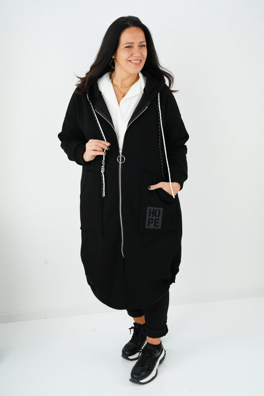 Sweat Mantel in Schwarz (40-44)