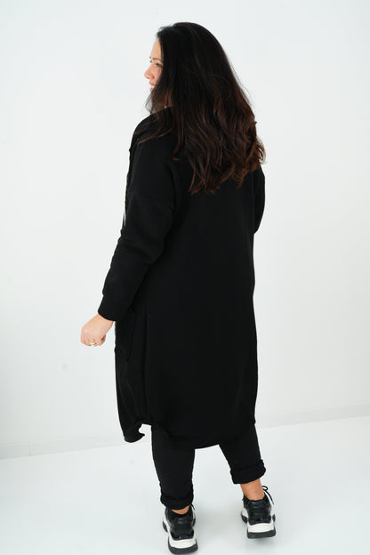 Sweat Mantel in Schwarz (40-44)