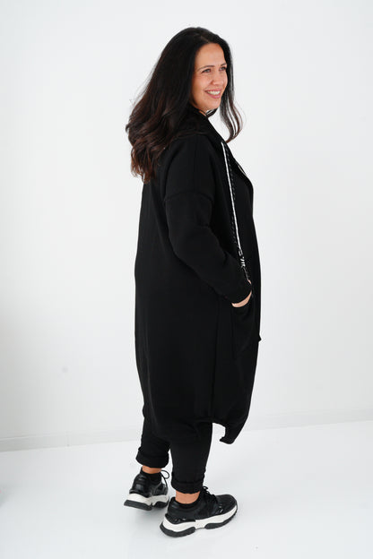 Sweat Mantel in Schwarz (40-44)
