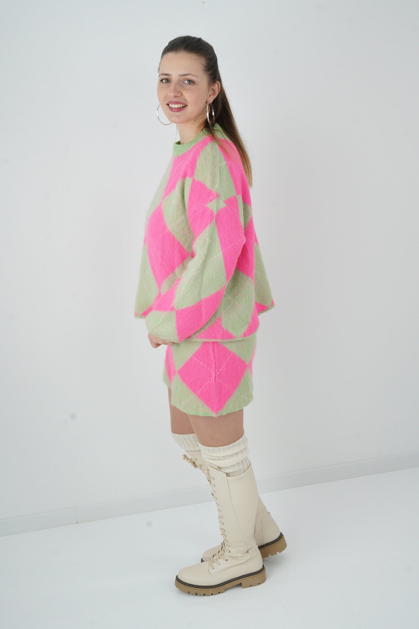 Set- Pullover & Rock in Salbei-Pink (36-40)