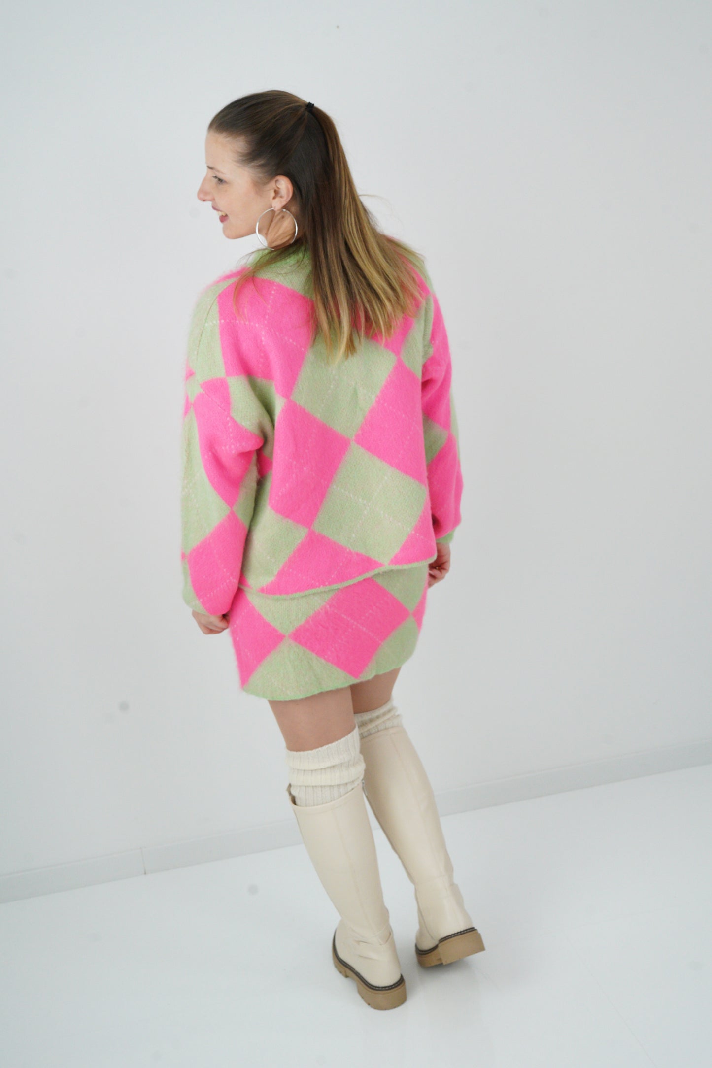 Set- Pullover & Rock in Salbei-Pink (36-40)