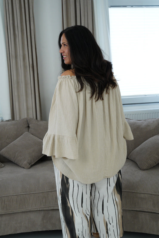 Musselin Bluse in Beige (42-46)