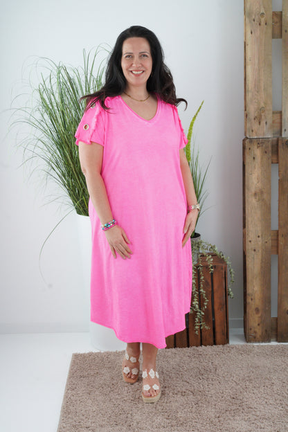 Kleid in Neon-Pink (42-46)