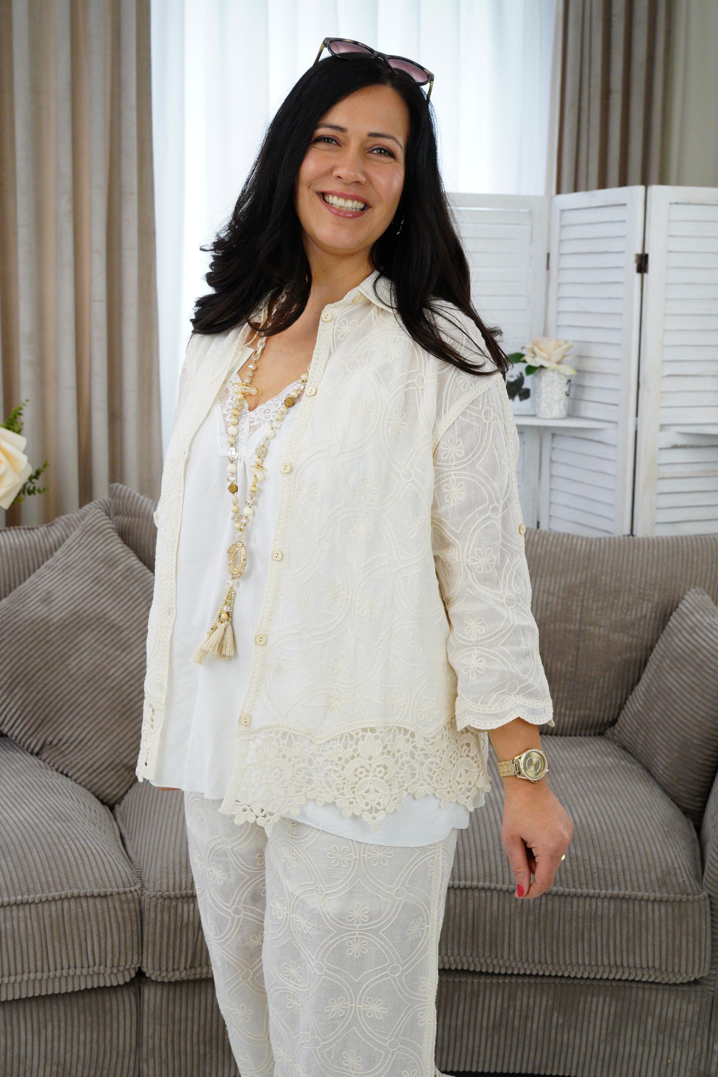 Bluse in beige (38-42+)