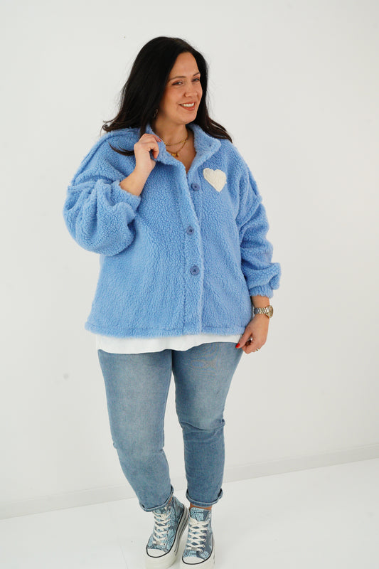 Teddy Jacke in Himmelblau (40-44)