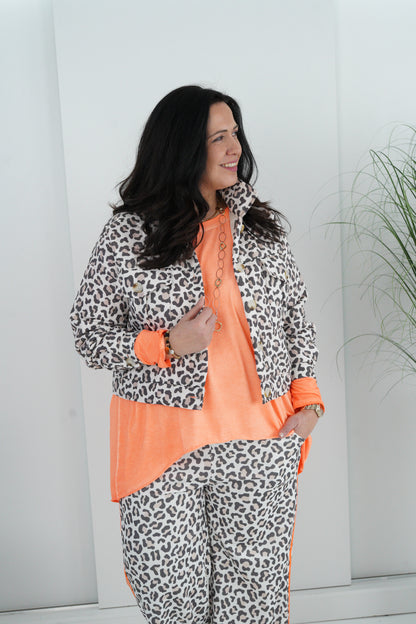 Steppjacke in Leo-Beige (38-44)