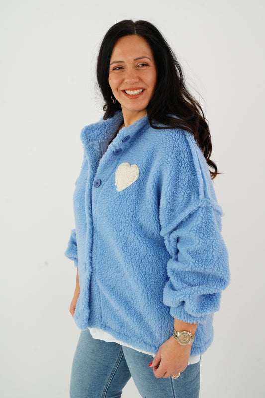 Teddy Jacke in Himmelblau (40-44)