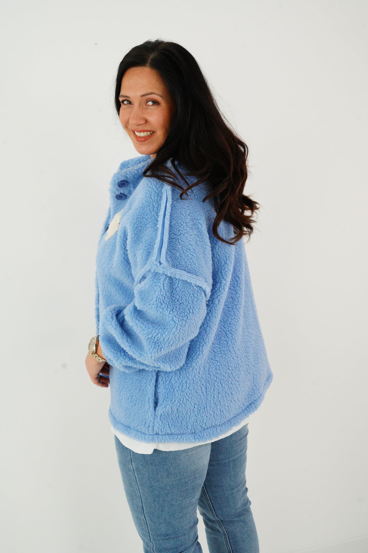 Teddy Jacke in Himmelblau (40-44)