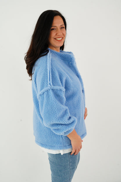 Teddy Jacke in Himmelblau (40-44)