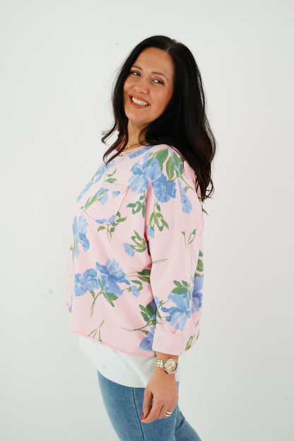 Sweatshirt in Rosa-Blau (38-42+)