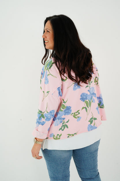 Sweatshirt in Rosa-Blau (38-42+)