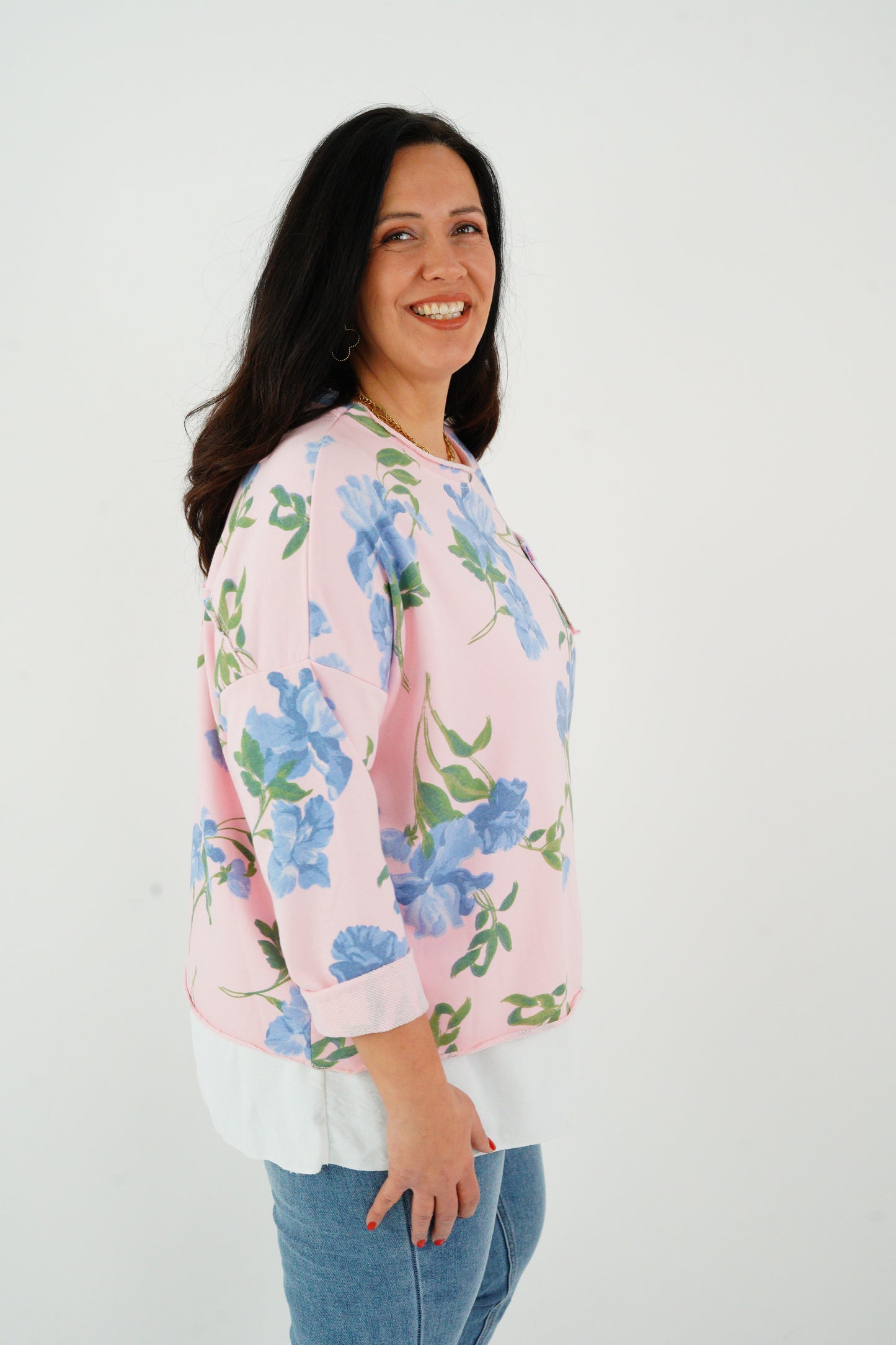 Sweatshirt in Rosa-Blau (38-42+)