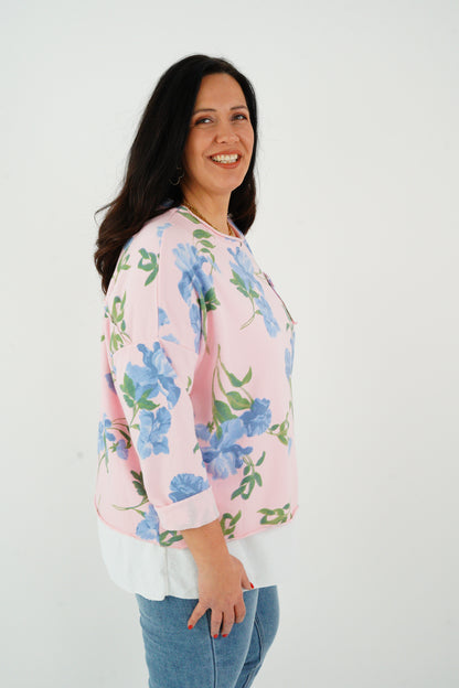 Sweatshirt in Rosa-Blau (38-42+)