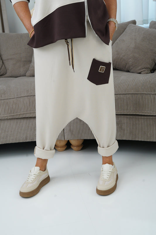Sarong Hose in Beige-Schoko (38-44)