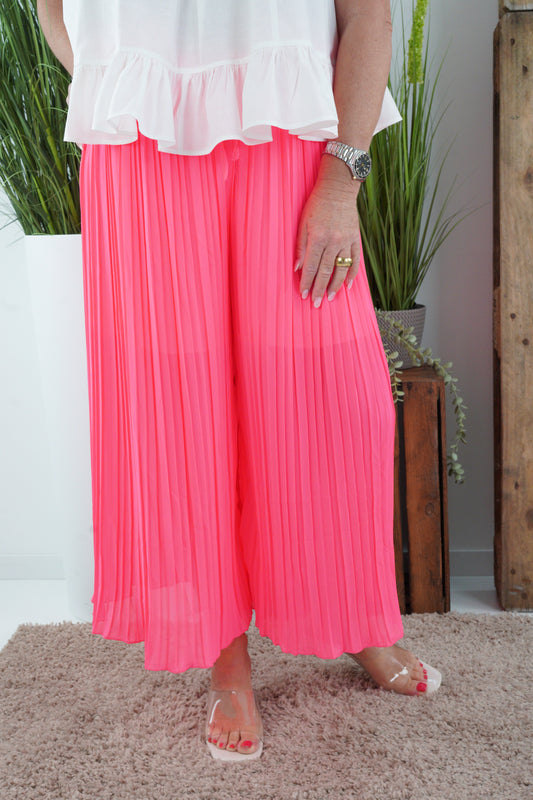 Plissee Hose in Neon-Pink (38-44)