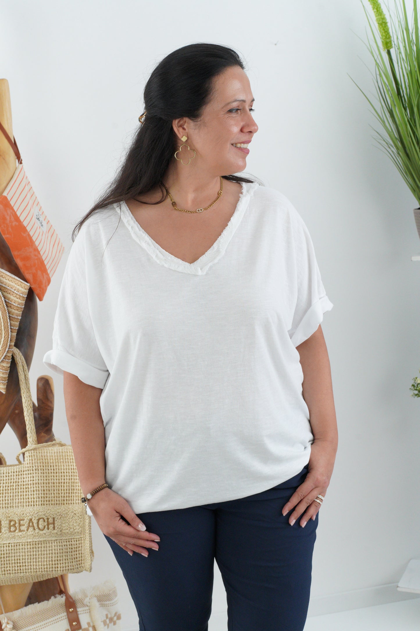 T-Shirt in Weiß (42-46+)