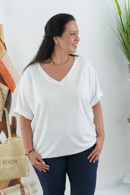 T-Shirt in Weiß (42-46+)