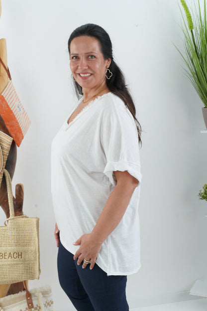 T-Shirt in Weiß (42-46+)