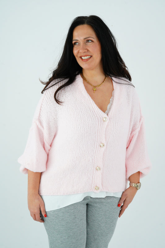 Strickjacke in Rose (38-44)