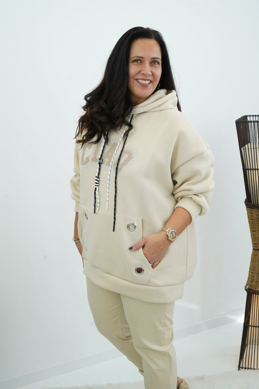 Sweathoodie in Beige (42-46+)
