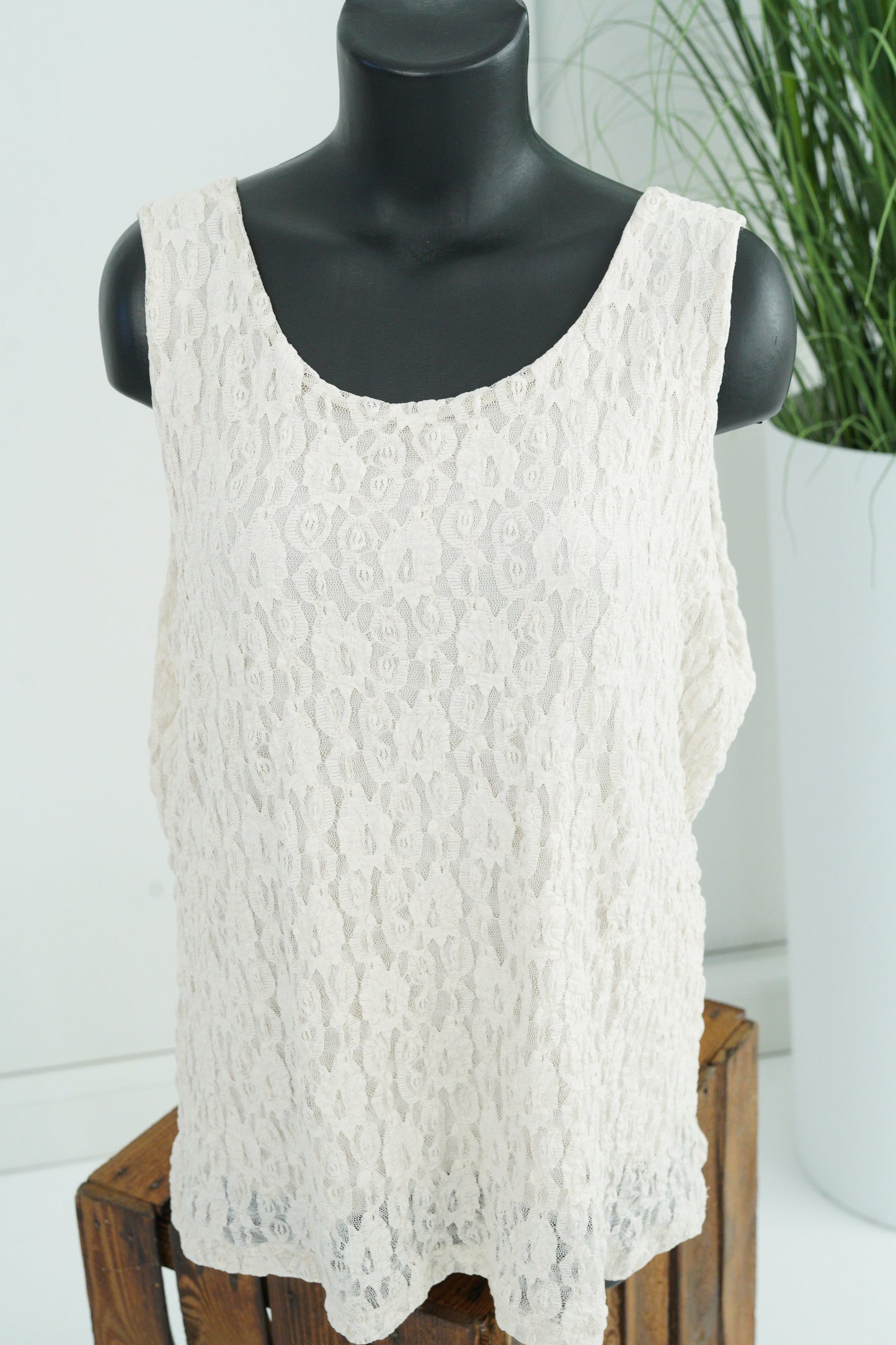 Spitzentop in Beige ( 38-42+)