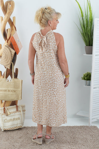 Kleid in Leo-Beige (40-44)
