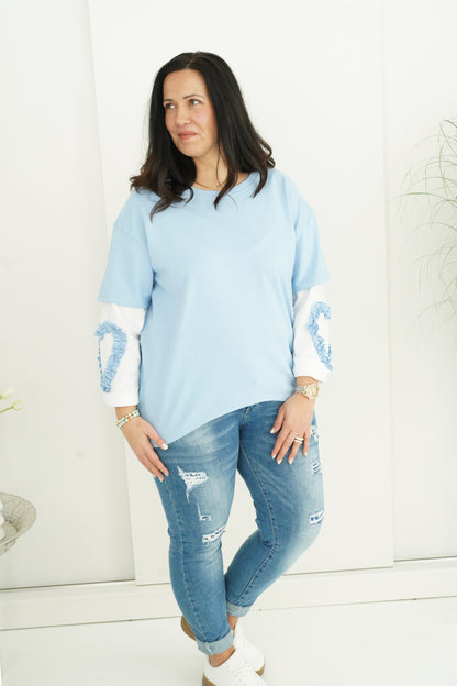 Sweatshirt in Hellblau (42-44+)