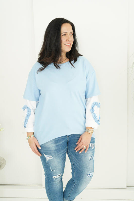 Sweatshirt in Hellblau (42-44+)