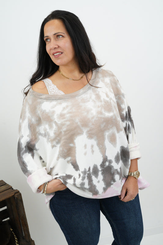 Sweatshirt in Batik-Bunt (42-48)
