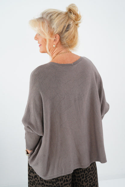 Pullover in Taupe (42-48-Oversize)