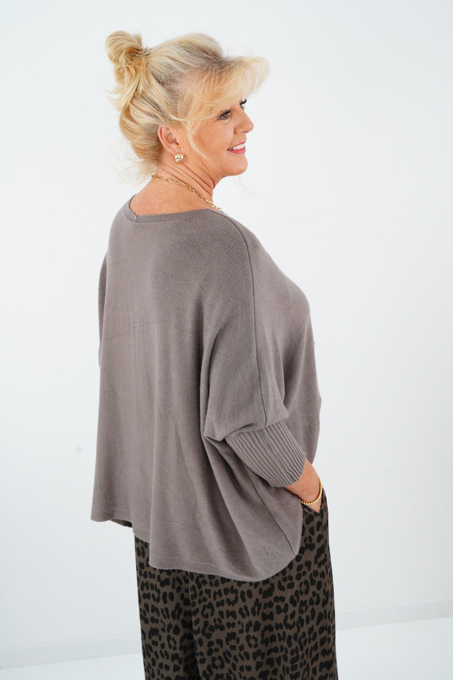 Pullover in Taupe (42-48-Oversize)