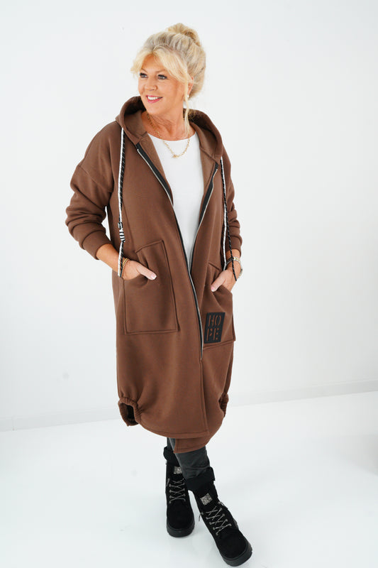Sweat Mantel in Schoko (40-44)