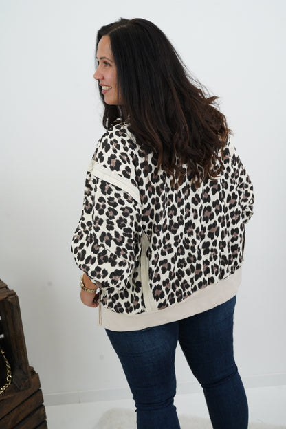 Sweatshirt in Leo-Beige (40-46)