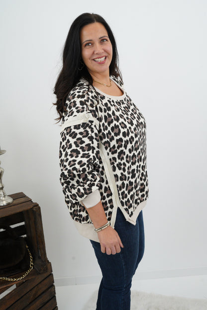 Sweatshirt in Leo-Beige (40-46)
