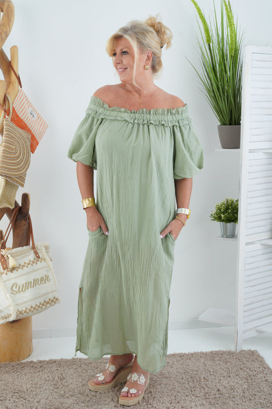 Kleid in Khaki (38-42+)