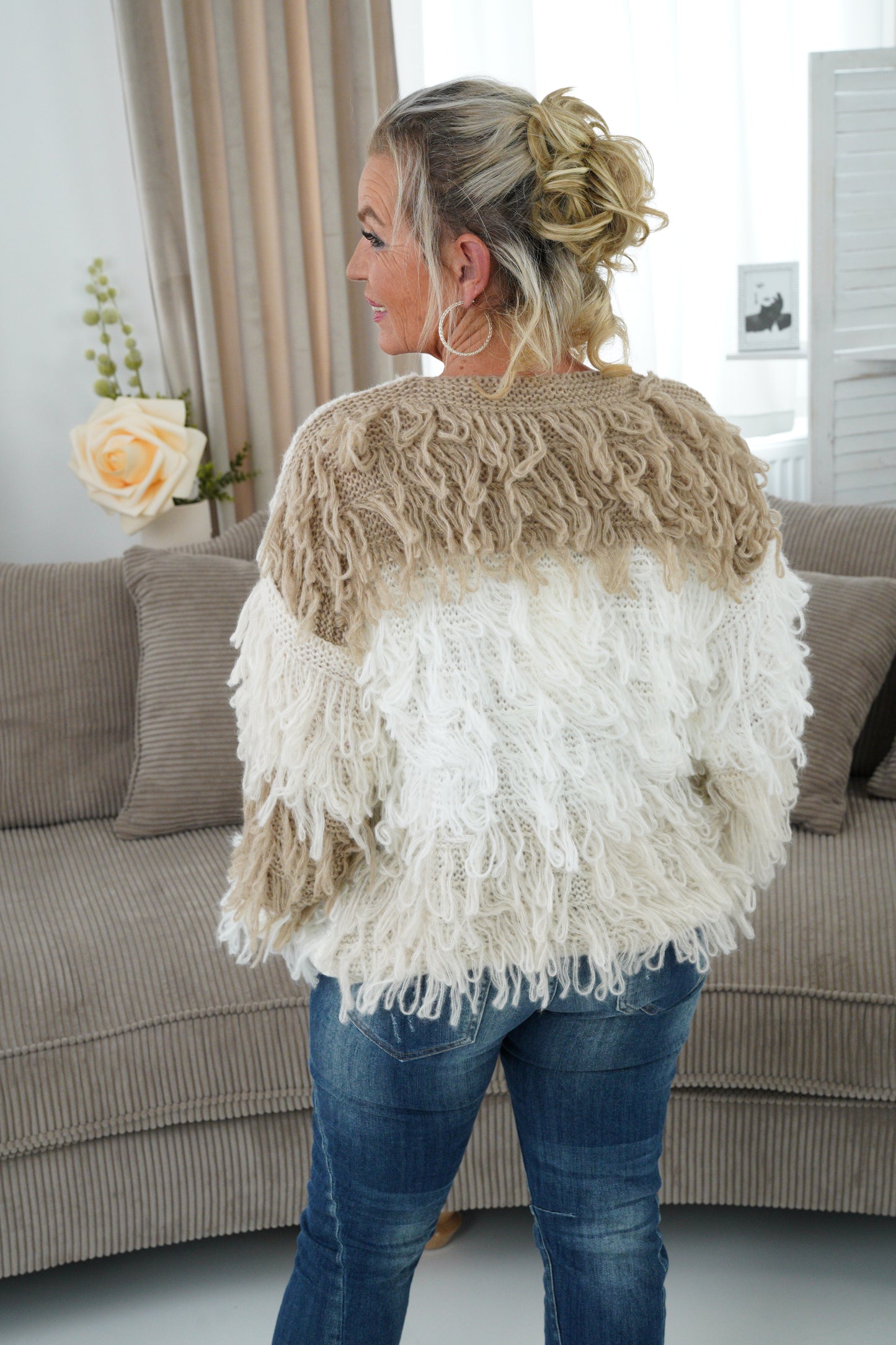 Strickjacke in Beige-Caramel (36-42)