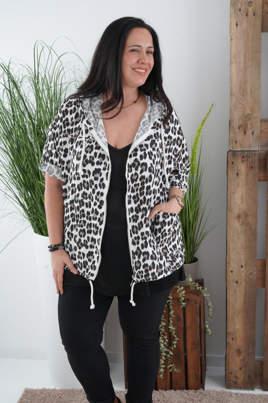 Jacke in Weiß-Leo (40-46)