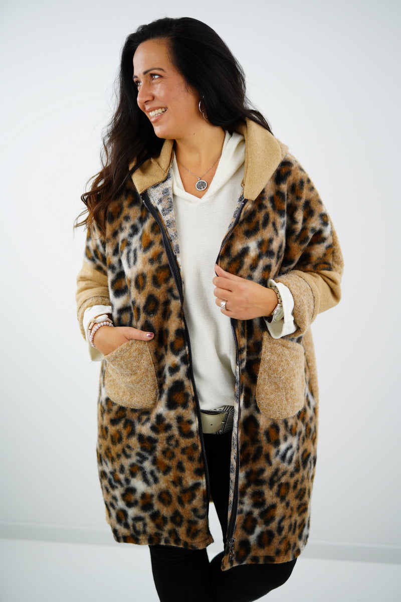 Jacke "Cat" (40-46) beige-leo