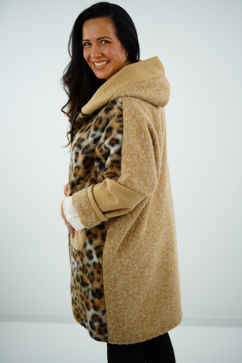 Jacke "Cat" (40-46) beige-leo