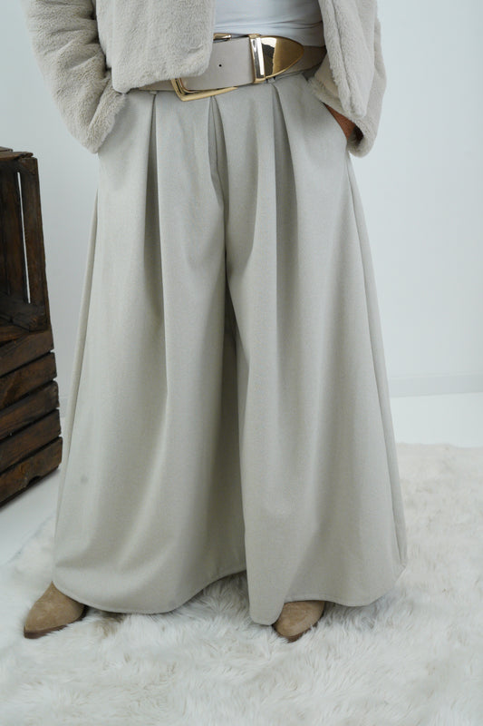❗Lieferzeit 10 Werktage❗Palazzo Hose in Beige (38-42)