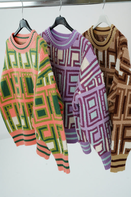 3er-Bundle Pullover – Lila, Grün & Braun (36–40)