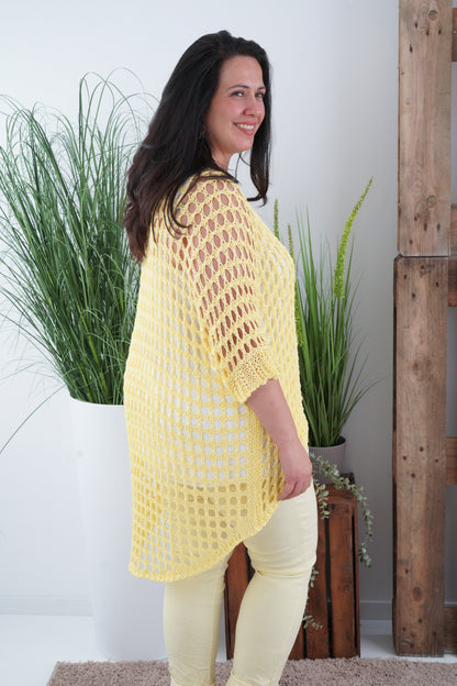 Loch-Pullover in Gelb (40-44)