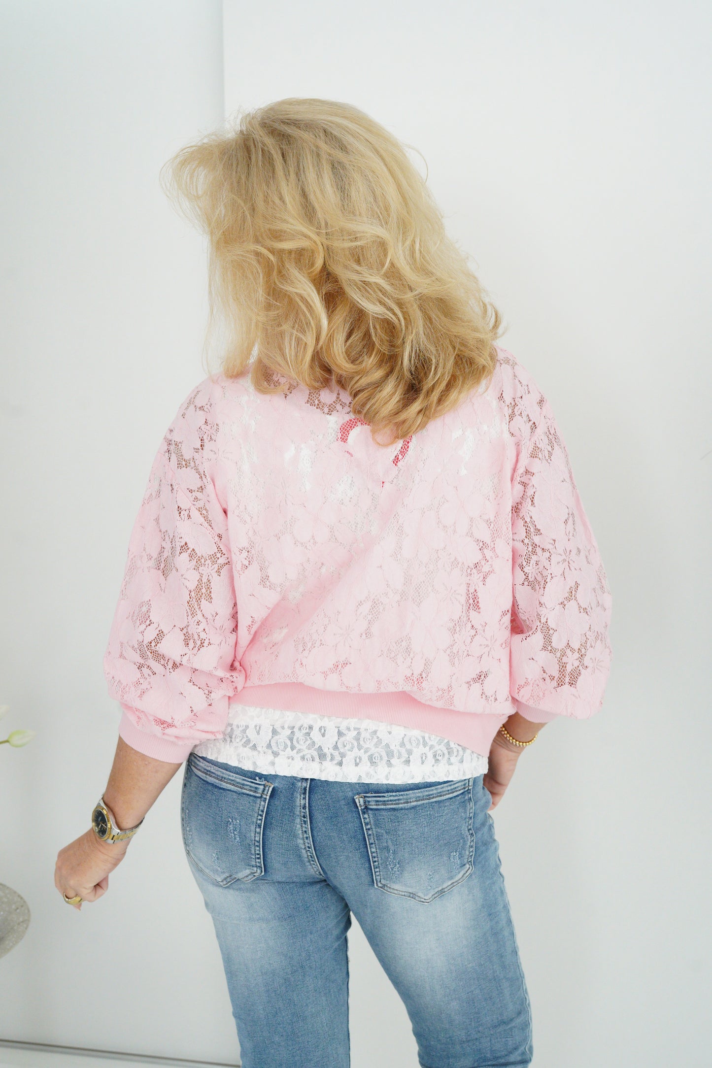 Spitzen Blouson in Rosa (38-42+)