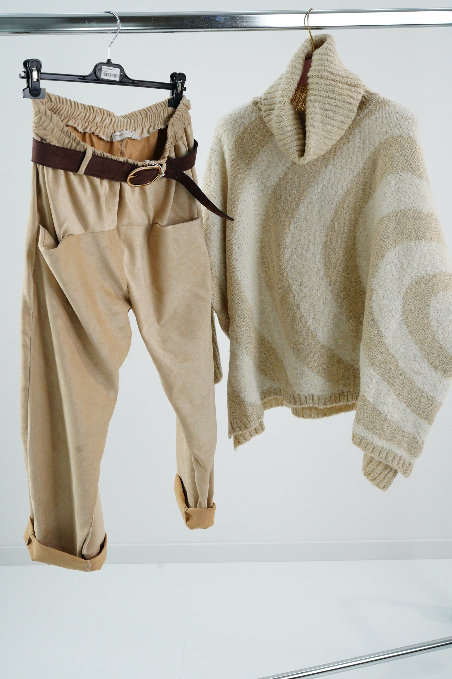 2er Bundle Rollkragenpullover & Joggpant (Beige-Töne)